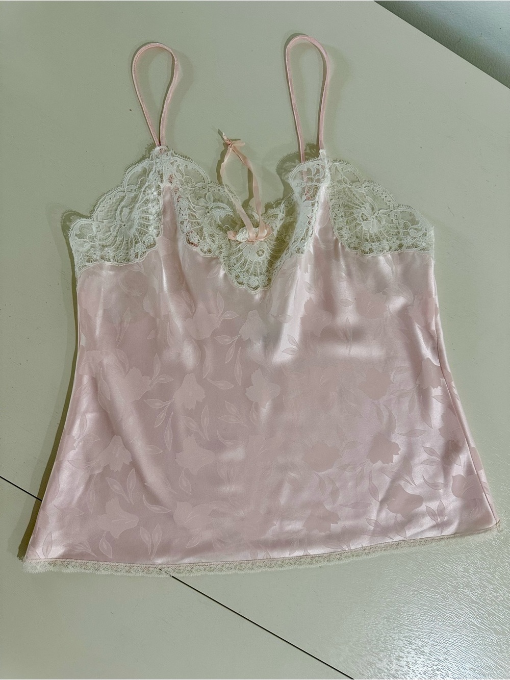 Christian Dior Pink Lace Trim Satin Camisole - Picture 10 of 10